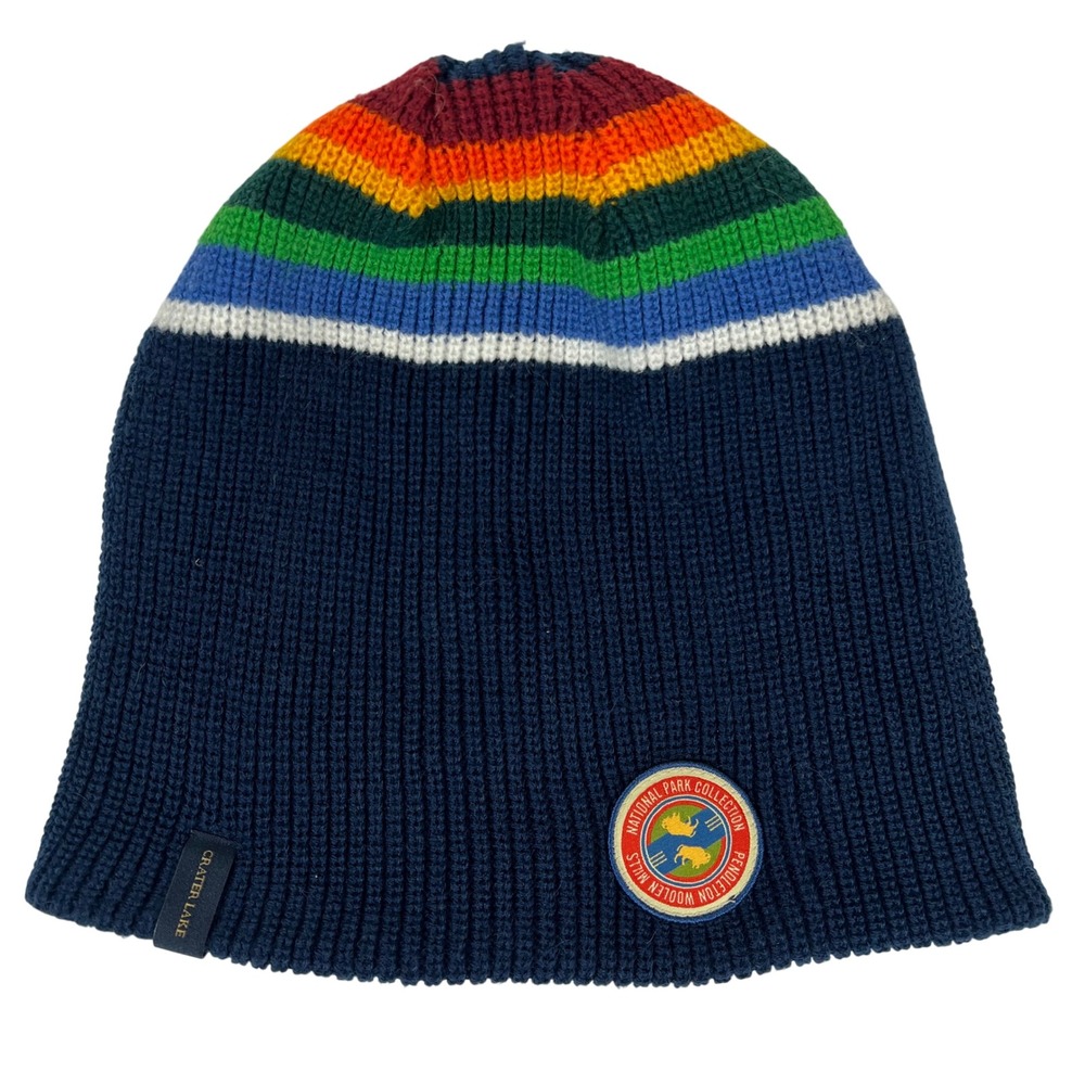 Pendleton National‎ Park Collection Crater Lake Navy Rainbow Stripe Knit Beanie